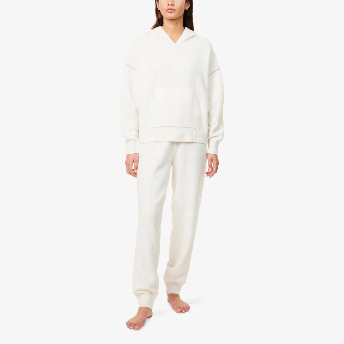 Спортивные брюки Lounge с зауженными штанинами из мягкой махровой ткани Calvin Klein, слоновая кость — фото 2