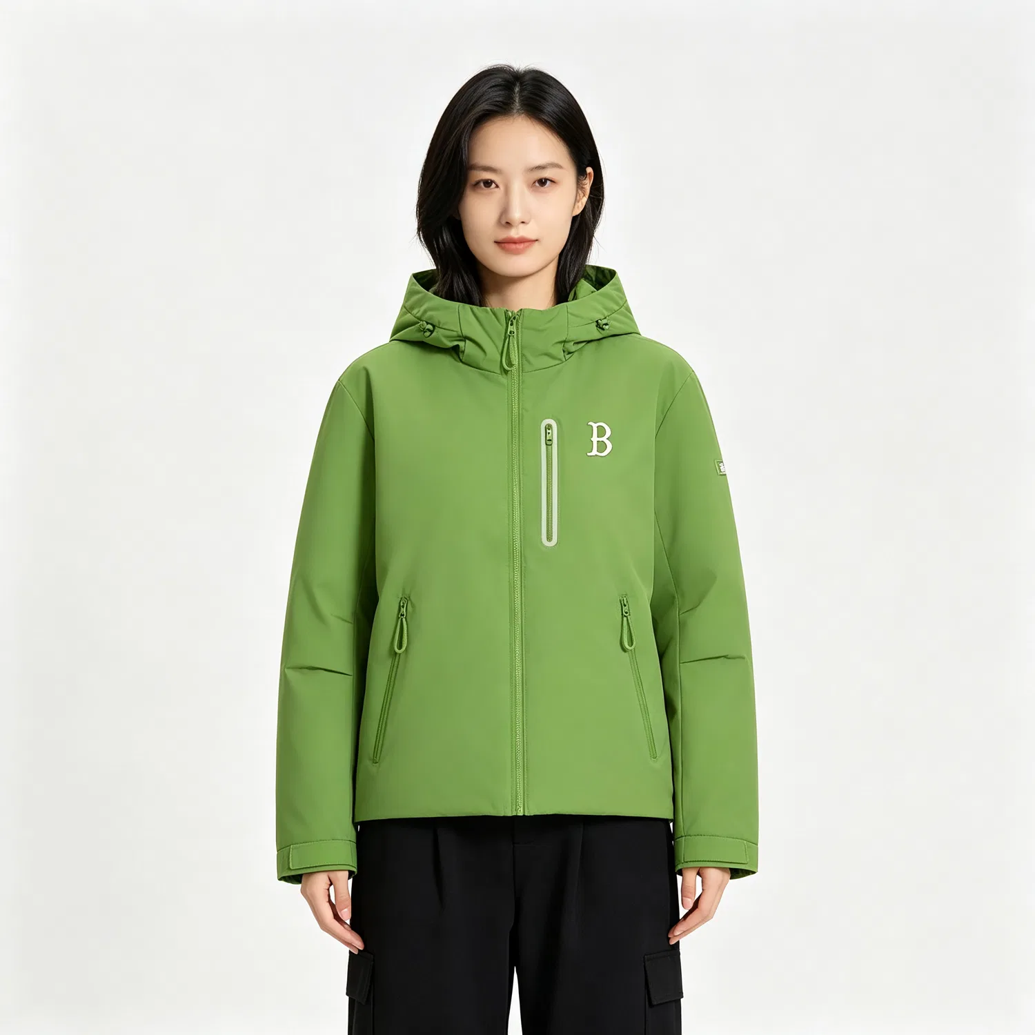 Детский утепленный пуховик с капюшоном MLB Boston Red Sox, Grass Green — фото 2