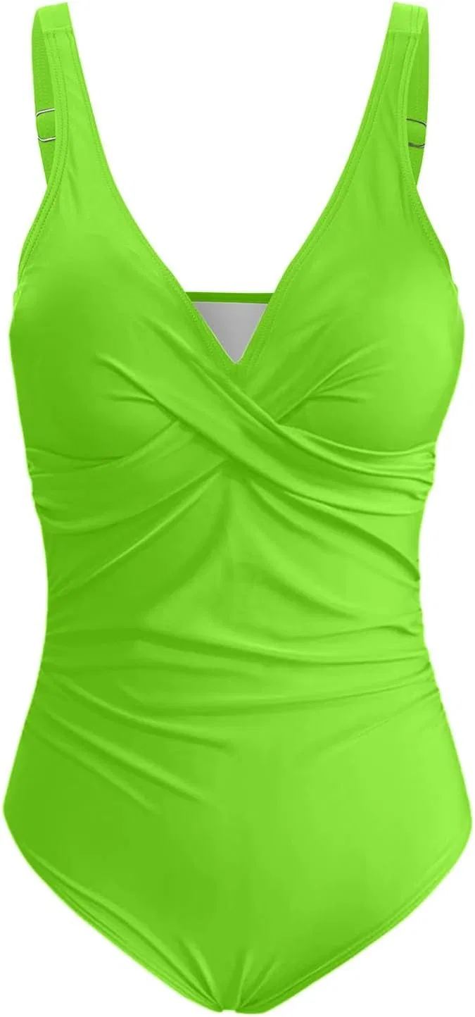 Женский слитный купальник с эффектом утяжки Full Coverage, Light Green — фото 4