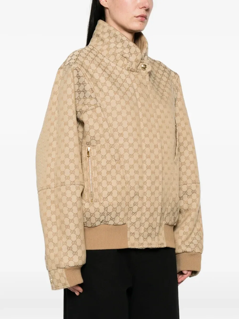 Бомбер с узором GG Supreme GUCCI, бежевый — фото 3