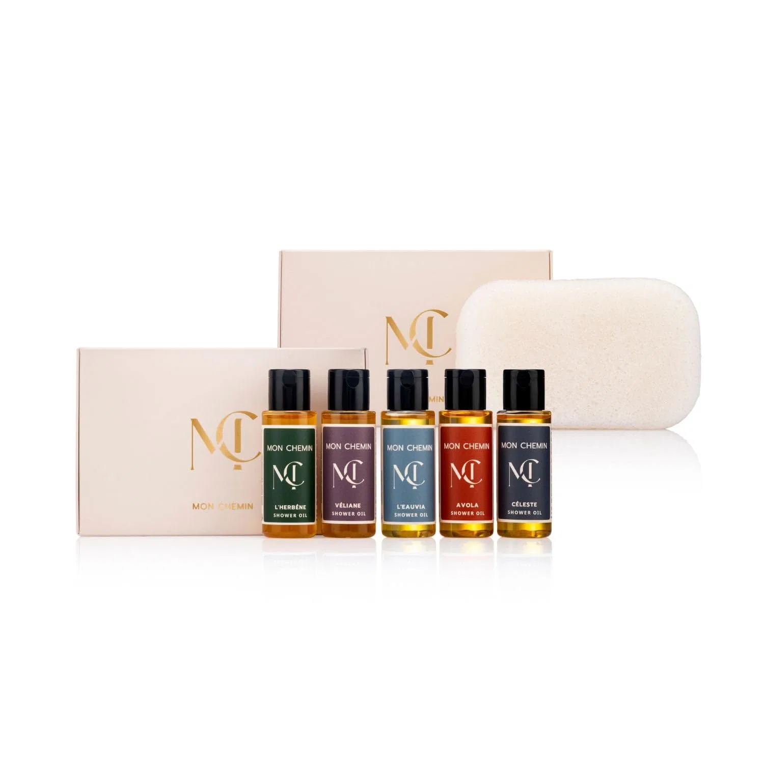 Набор миниатюр Duschöl Discovery Ritual, Mon Chemin, 5 шт, Konjac-спонж