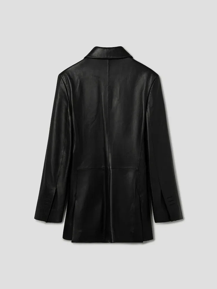 Куртка кожаная, кроссовер, La Veste Tibau JACQUEMUS, Black — фото 2