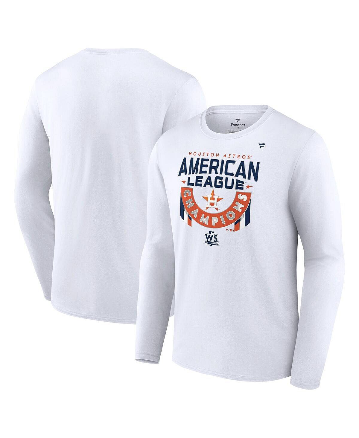 

Мужская фирменная белая футболка с длинным рукавом houston astros 2022 american league champions locker room Fanatics, белый