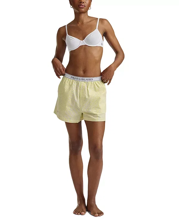 Женские шорты-боксеры из сейрсакера Polo Ralph Lauren, Lemon Verbina — фото 2