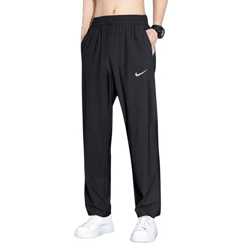 Мужские повседневные брюки прямого кроя, тонкие, Nike, Blue/Black/White — фото 3