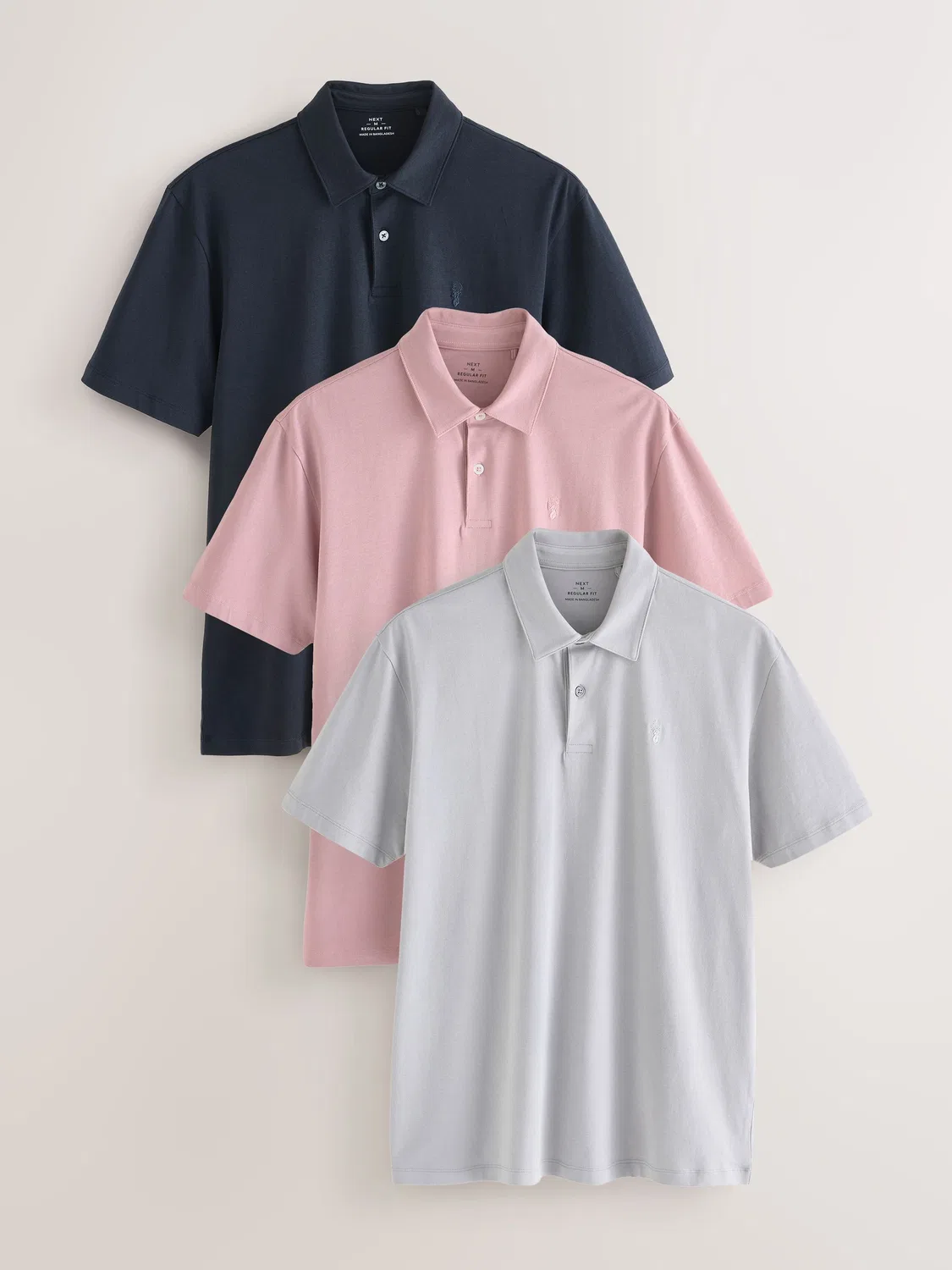 Поло Motionflex с коротким рукавом, 3 шт. Next, Navy/Grey/Pink