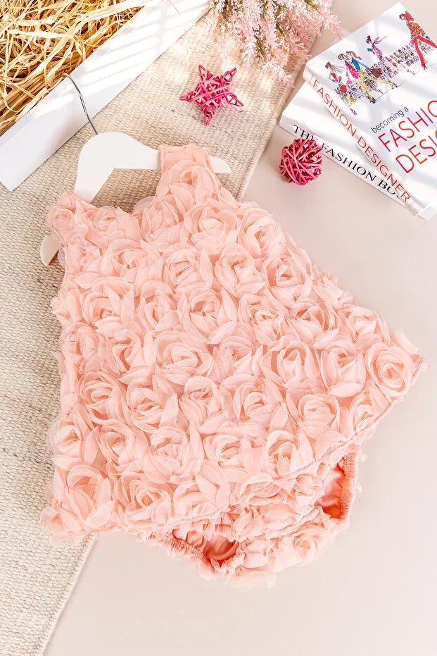 Детское платье для девочек с вышивкой Rose Babymod, Salmon — фото 2