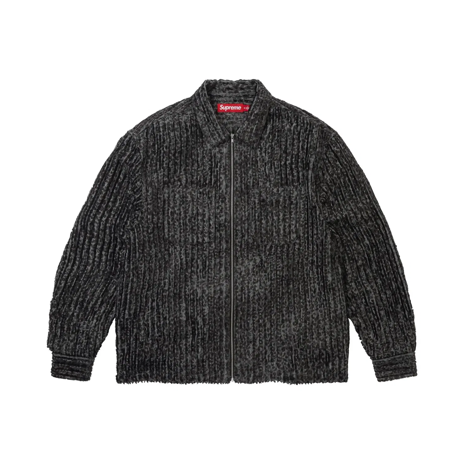 Рубашка на молнии Leopard Frayed Supreme, Black
