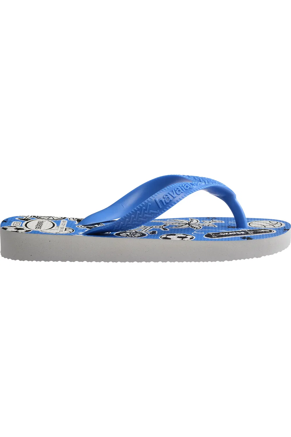 Сандалии детские с контурной стелькой Printed Footbed Havaianas, белый/синий — фото 2
