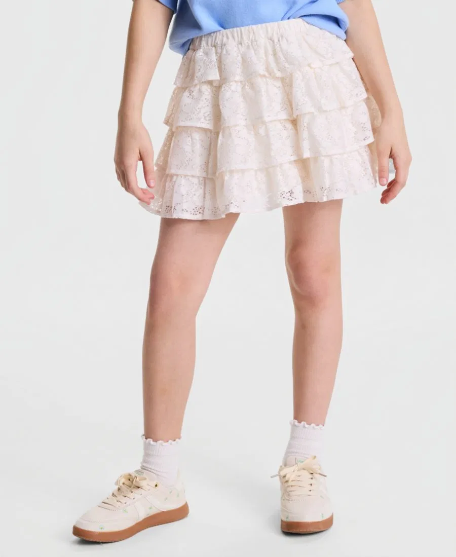 Юбка-шорты с многослойными рюшами abercrombie kids, White