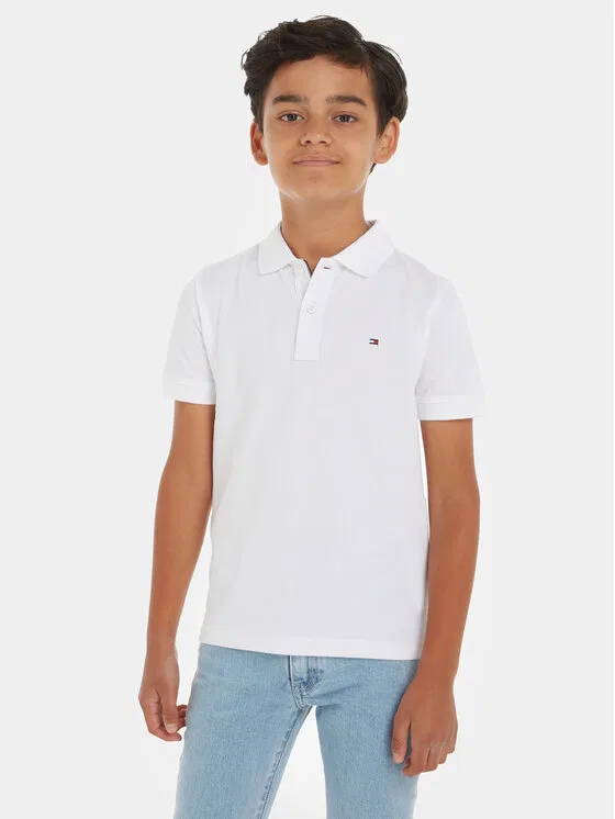 Поло regular fit Flag Tommy Hilfiger, белый