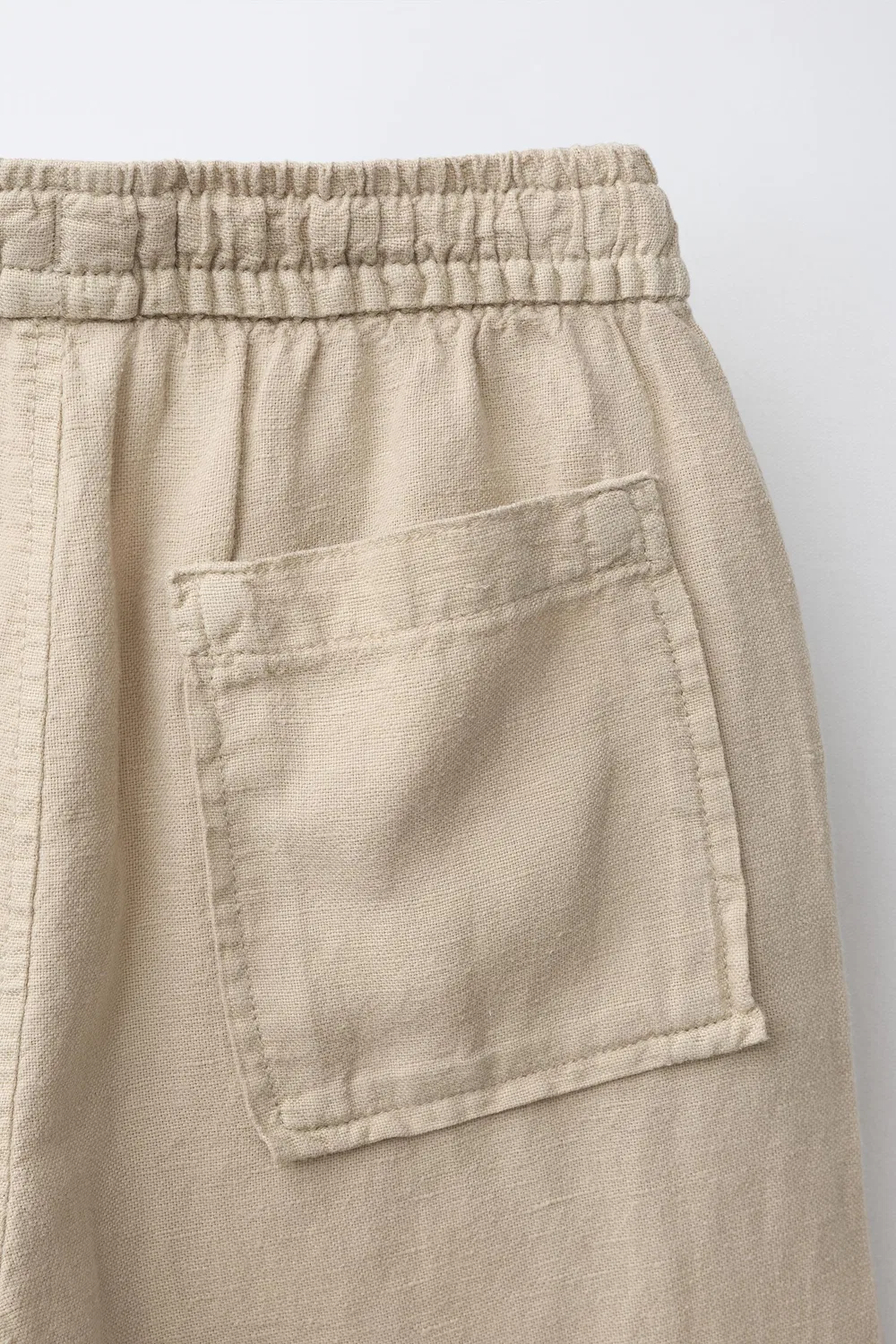Свободные бермудские шорты из смеси льна ZARA, Sand — фото 4