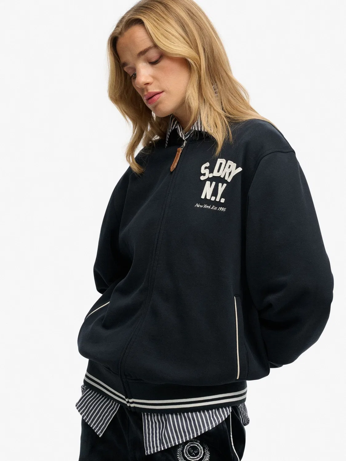Бомбер Superdry Country Club Jersey, синий
