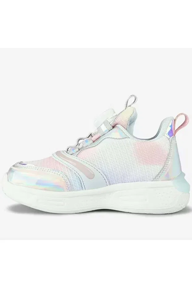 Детские спортивные кроссовки для девочек со шнуровкой Yusi smart lace-up lighted orthopedic children's sports shoes Vicco, Silver — фото 2