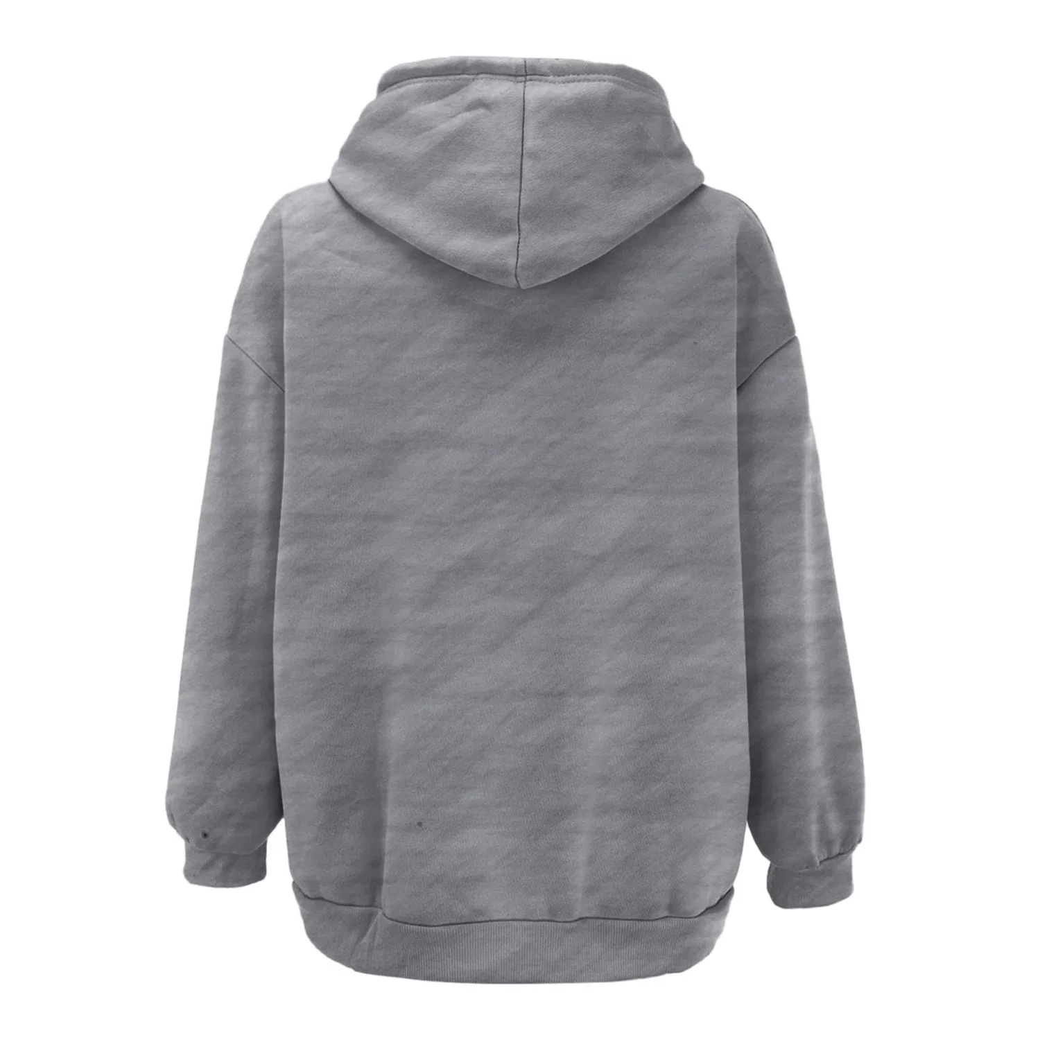 Женская куртка oversize с капюшоном и карманами, длинная, на молнии, Grigio Scuro — фото 4
