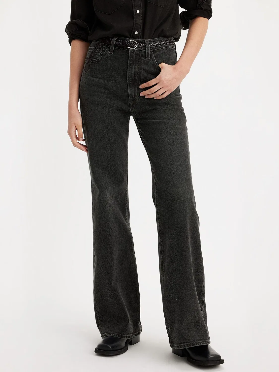 Джинсы клеш Levi's Ribcage Bells, черный