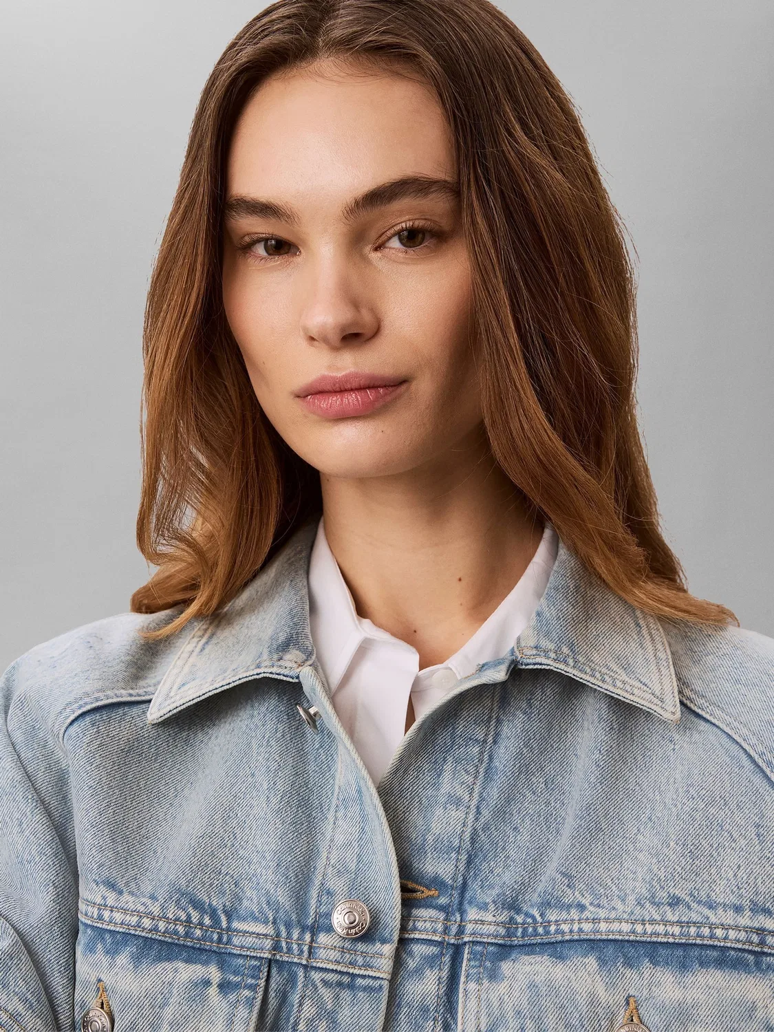 Джинсовая куртка, бокси Calvin Klein, синяя — фото 4