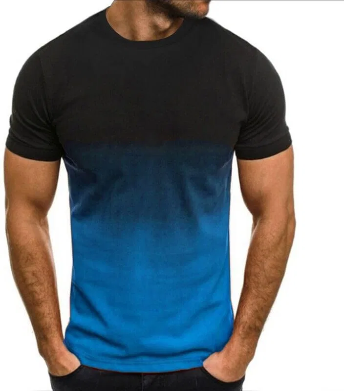 Мужская футболка с градиентным контрастом Slim Fit, Blue — фото 2
