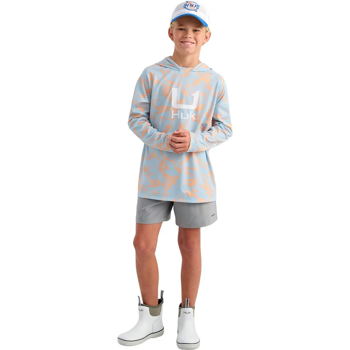 Детское худи с принтом Icon Printed Hoodie Huk, Coral Reef — фото 2