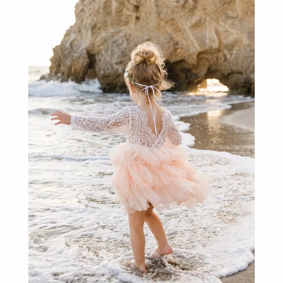 Детское платье для девочек с кружевным лифом Peony Lace Bodice 2bunnies, Dusty Pink — фото 2