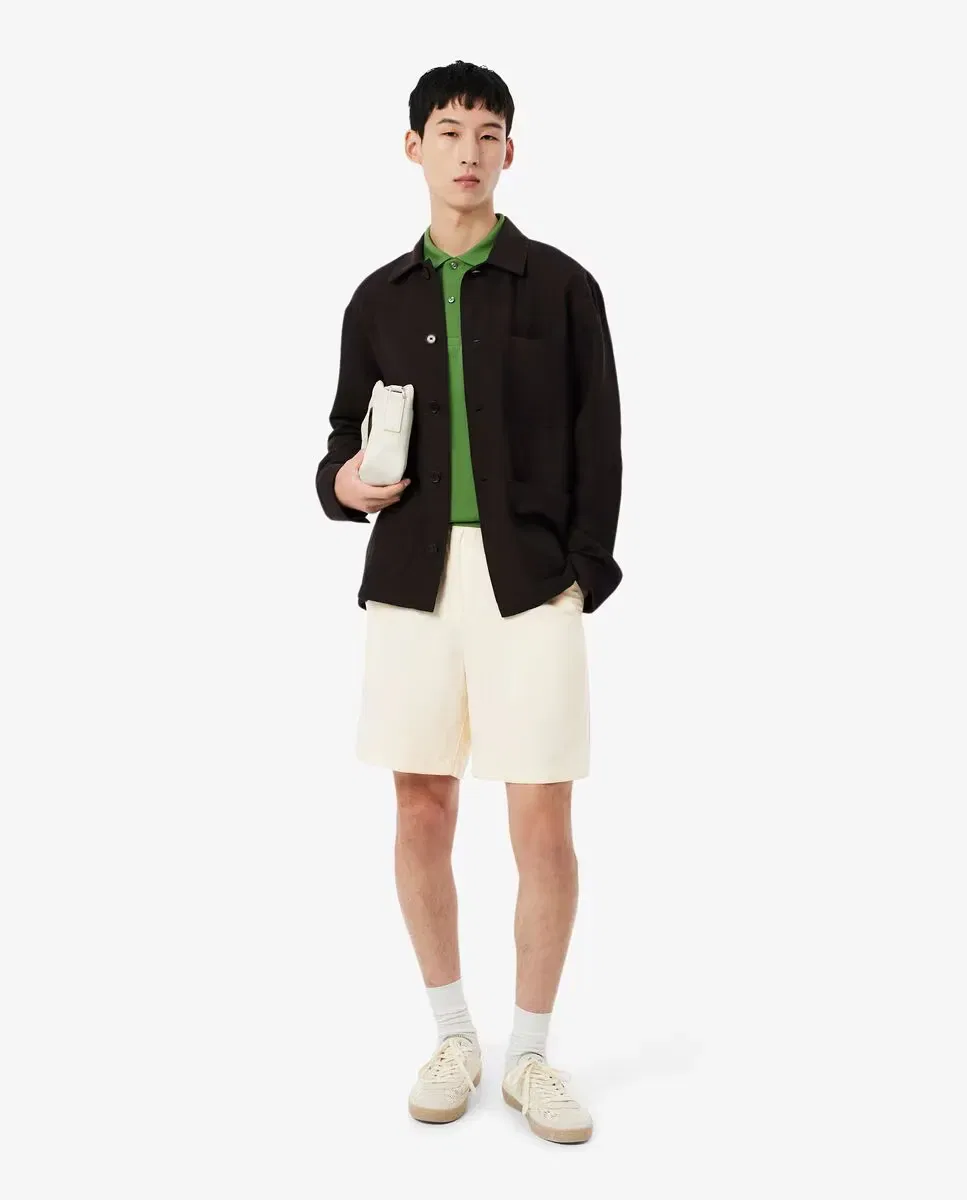 Мужские шорты из льняной смесовой ткани Lacoste, Beige — фото 4