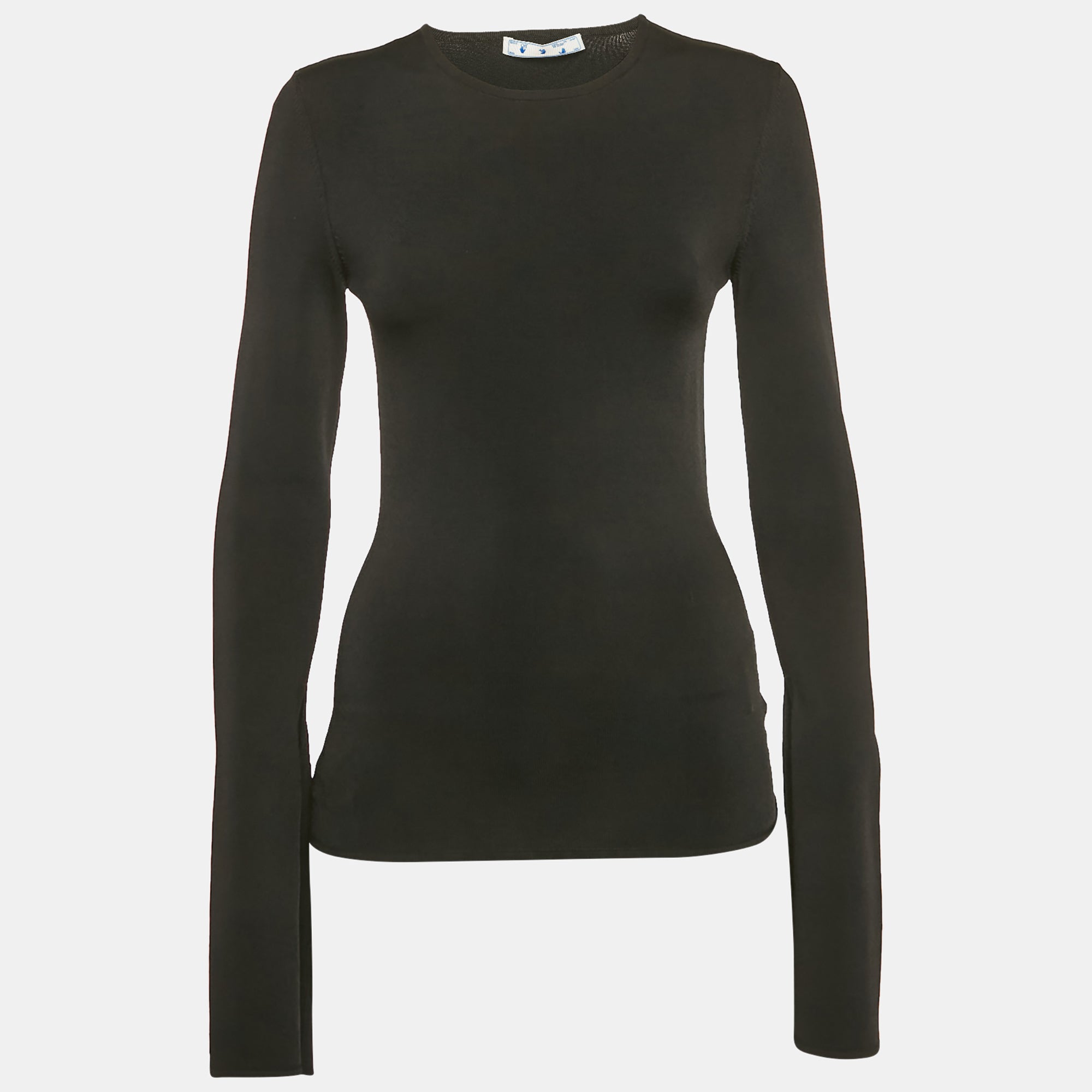 

Off-White Топ кремового цвета с черной ребристой спинкой, облегающий крой