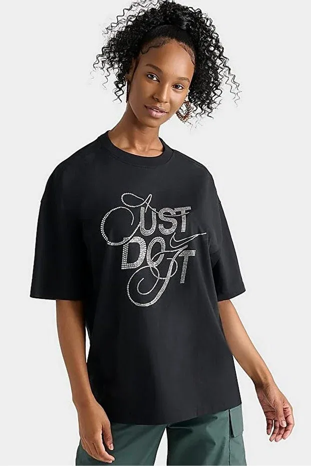 Женская футболка оверсайз с принтом Dance Oversize SS Tee Nike, Черный — фото 4