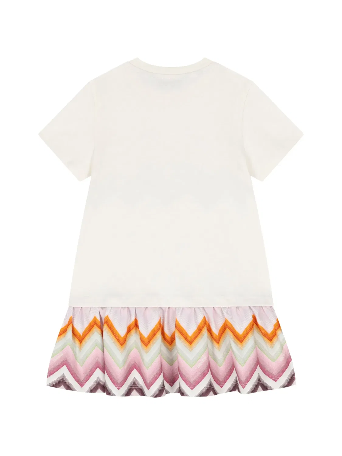Платье с узором зигзаг и логотипом Missoni Kids, нейтральные цвета — фото 2
