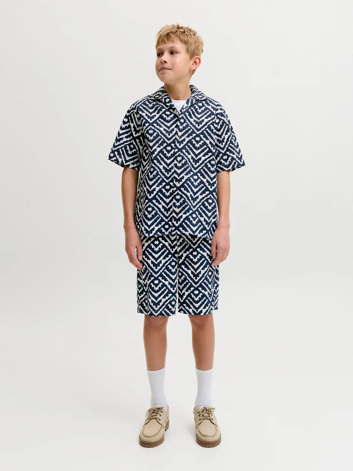 Шорты повседневные из сирсакера JACK & JONES JUNIOR, синие — фото 4