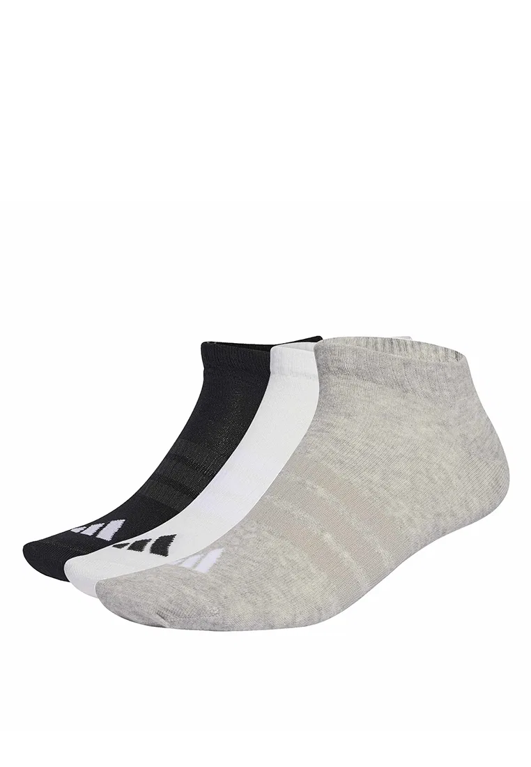 Носки женские повседневные низкие, 3 пары, тонкие и легкие Adidas, белый/черный/серый