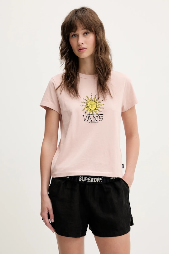 

Хлопковая футболка Vans, оранжевый