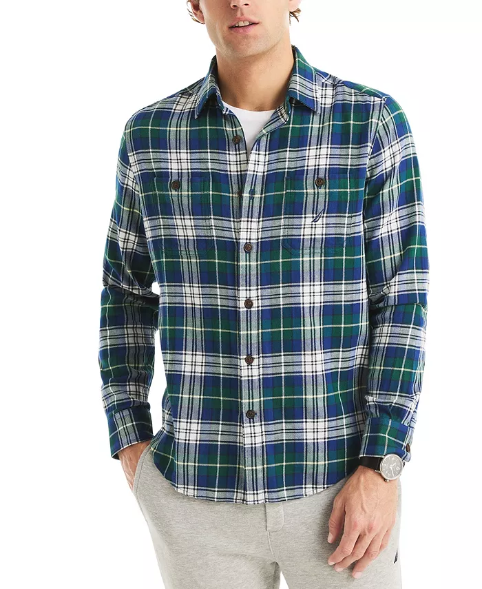 

Мужская рубашка с прямым воротником в клетку Nautica, синий