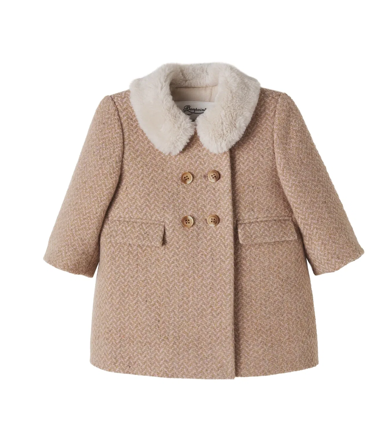 Пальто двубортное Baby Moka Bonpoint, розовый