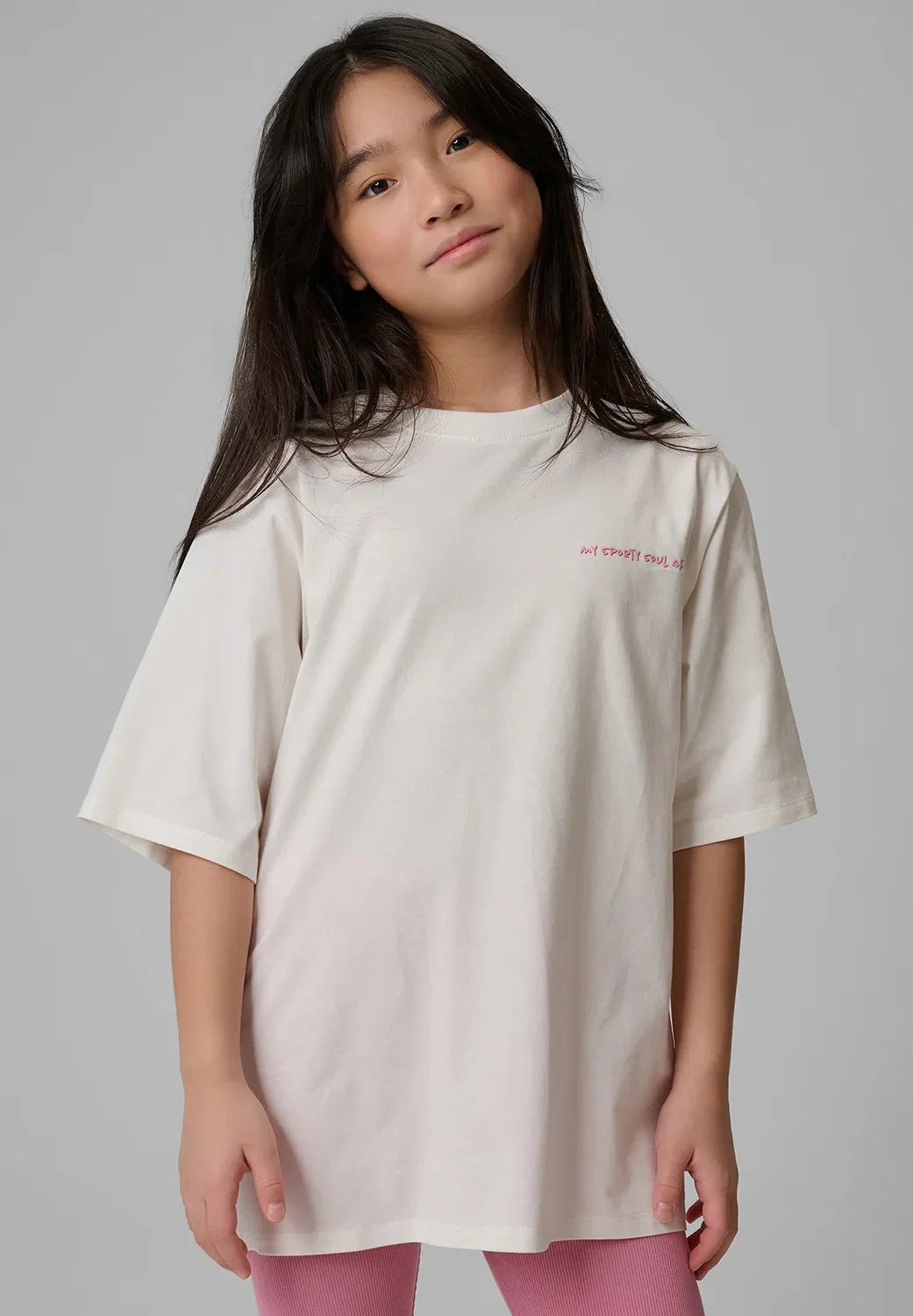 Футболка свободная z nadrukiem dziewczęcy - fioletowy 158/164 (12-14 лат) - футболка с принтом 4F, Off White — фото 3