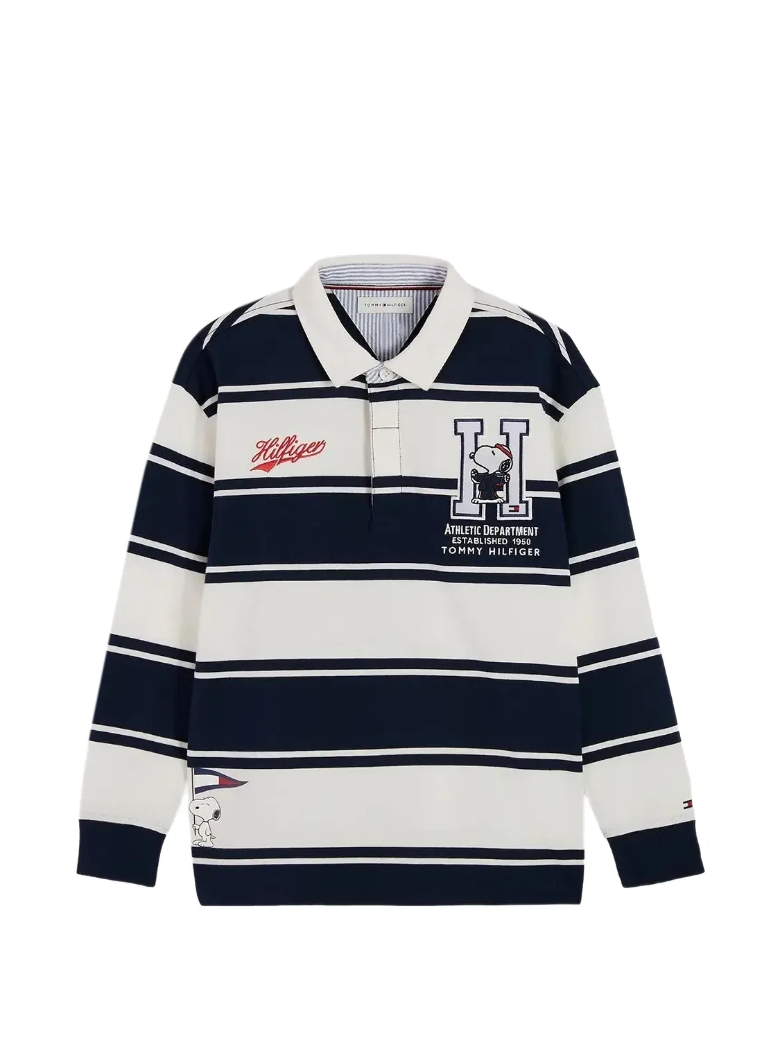 Детское поло в полоску Tommy Hilfiger, белый
