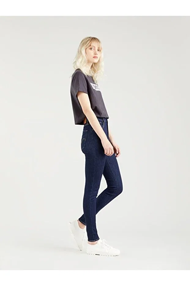 Женские джинсы скинни Mile High Super Skinny Levi'S, Dark Indigo - Flat Finish — фото 4