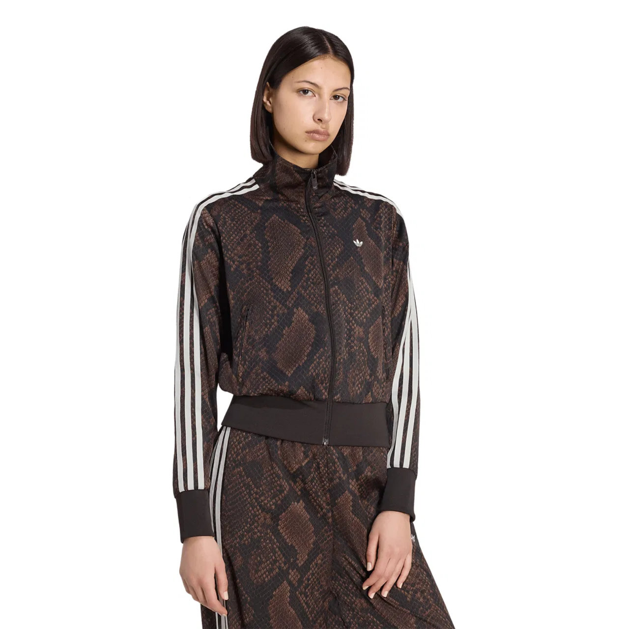 Женская куртка с принтом Firebird Snake Print Satin Jacket adidas, Aurora Coffee/Earth Strata
