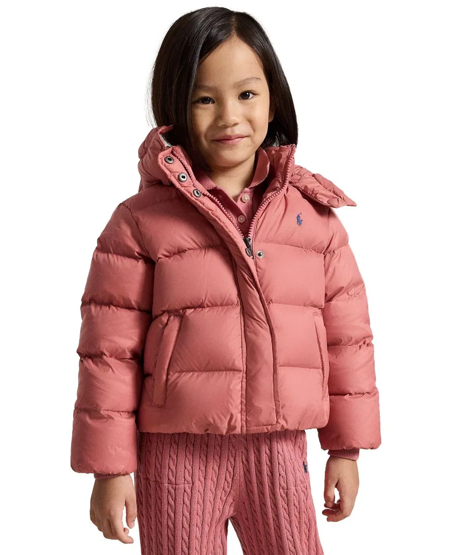 Детская куртка с капюшоном и наполнителем из пуха, с длинным рукавом Polo Ralph Lauren, Canvas Pink