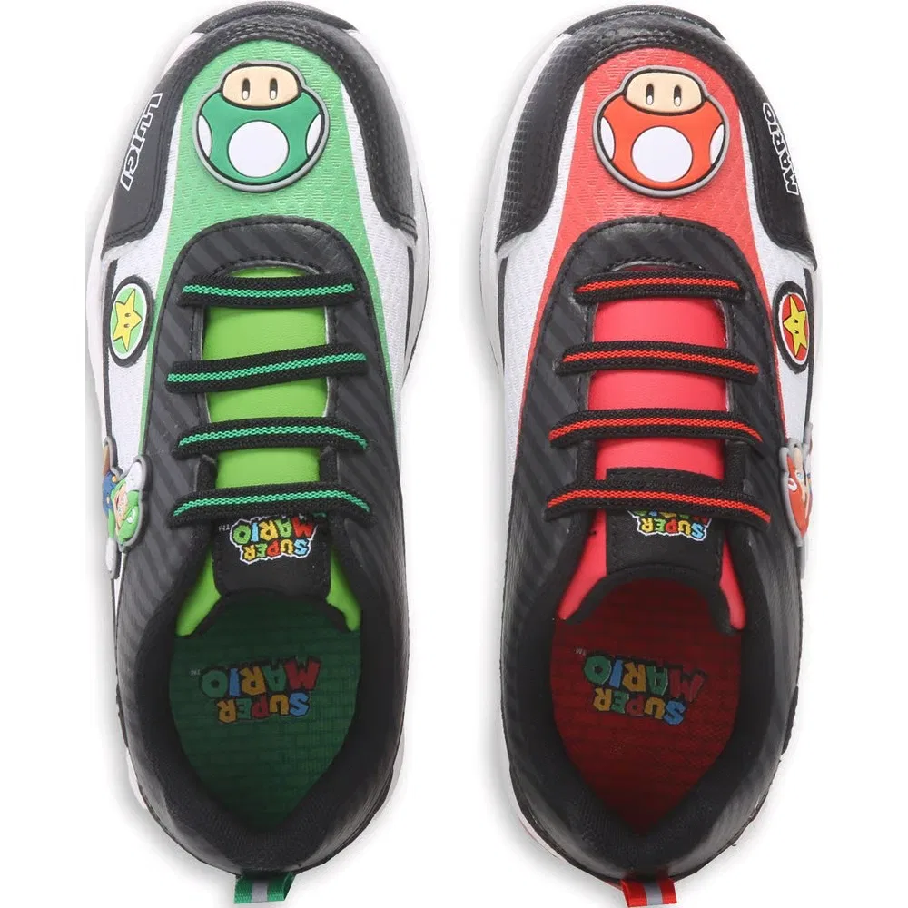 Детские светящиеся кроссовки Super Mario, Black/Red/Green — фото 4
