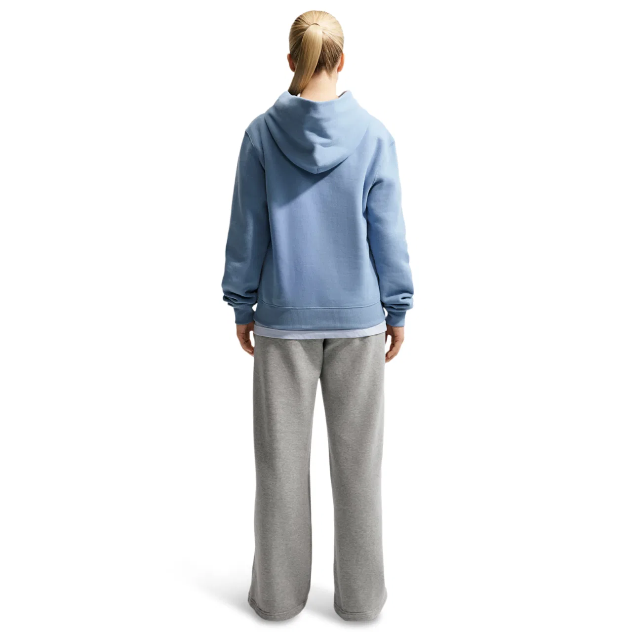 Женские брюки свободного кроя из флиса Studio Fleece STD Nike, Sail/Dark Grey Heather — фото 4