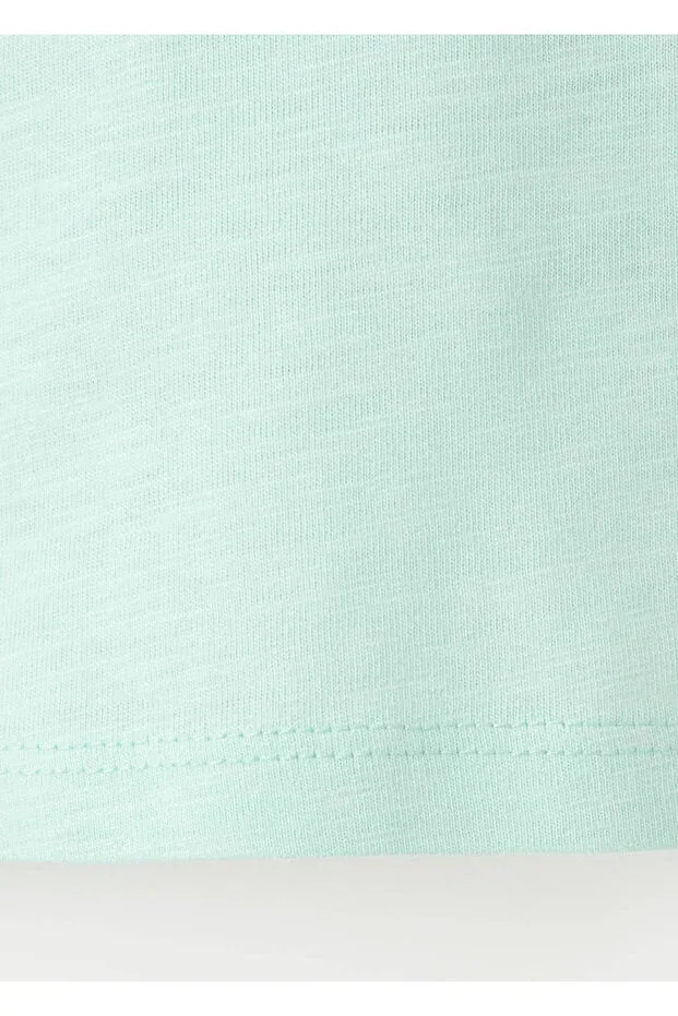 Детская хлопковое футболка с принтом Mango Baby, Water Green — фото 4