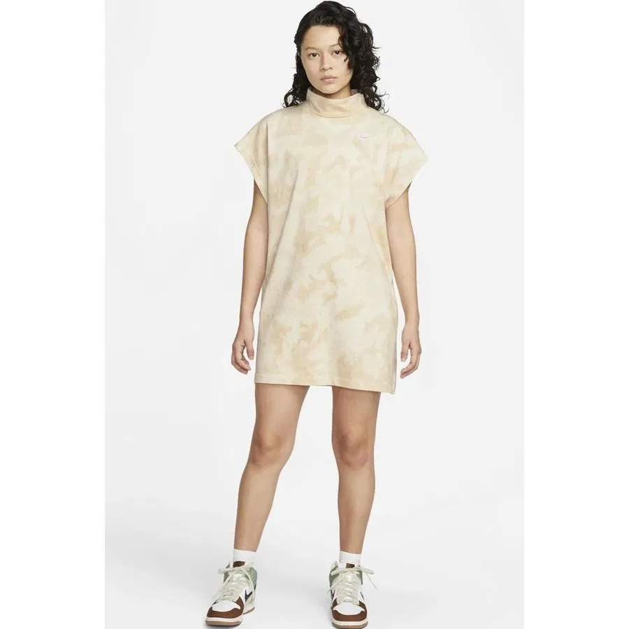 Платье-футболка оверсайз с принтом Sportswear Oversized Fit Washed Jersey Dress Nike, Бежевый — фото 4