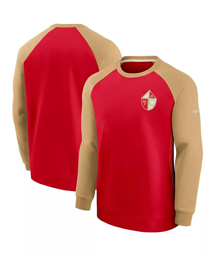 Мужской свитер San Francisco 49ers Historic Raglan Crew Performance в красно-золотой гамме Nike — фото 2