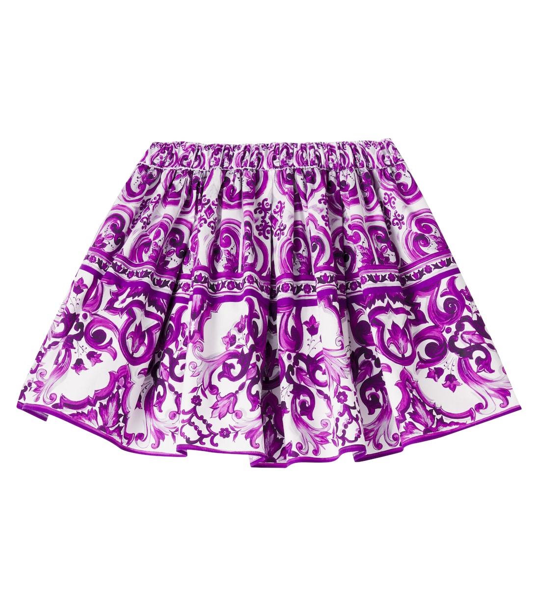 

Юбка из поплина с майоликовой печатью Dolce&Gabbana Kids, Mix Maiolica Viola