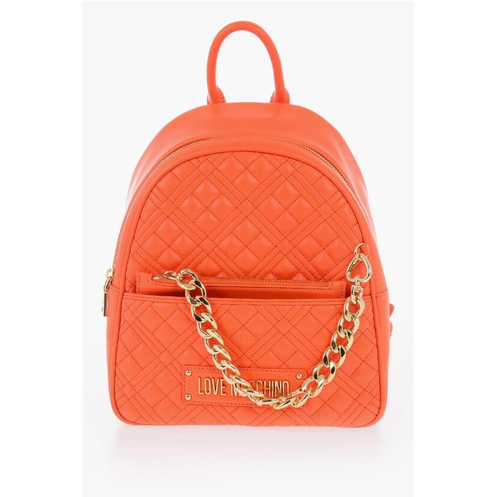 

Стеганый рюкзак из искусственной кожи LOVE с подходящим мешочком Moschino, Orange