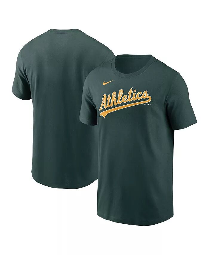 

Мужская зеленая футболка Oakland Athletics Fuse Wordmark Nike