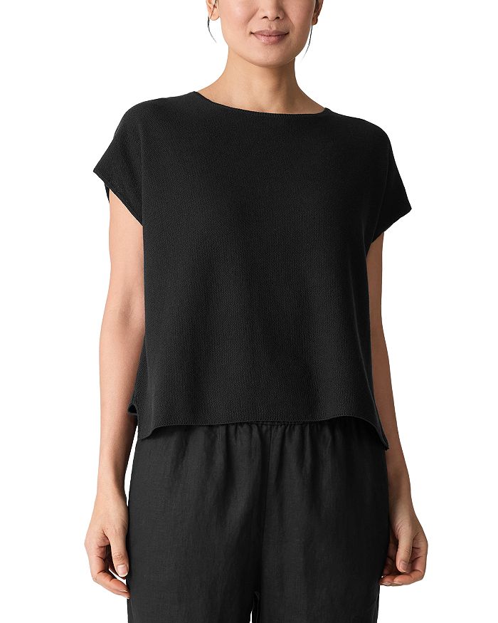 

Футболка с короткими рукавами и свободным кроем Eileen Fisher, черный