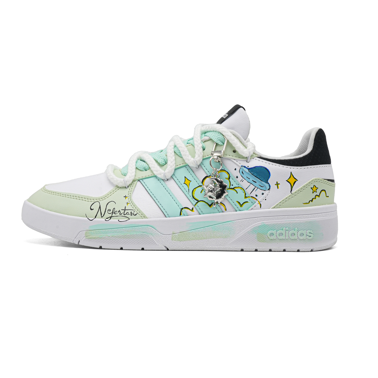 

Adidas Originals Кроссовки для скейтбординга Court Beat Lime Bubble с устойчивостью к истиранию, низкие, унисекс, мятно-зеленый цвет, цвет Mint Green