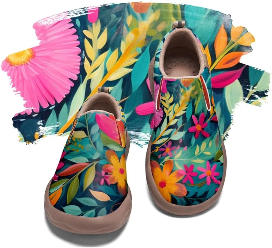 Мужские слипоны, расписанные вручную, Comfort Soft, цвет Colorful Flowers-07 Solepulse — фото 2