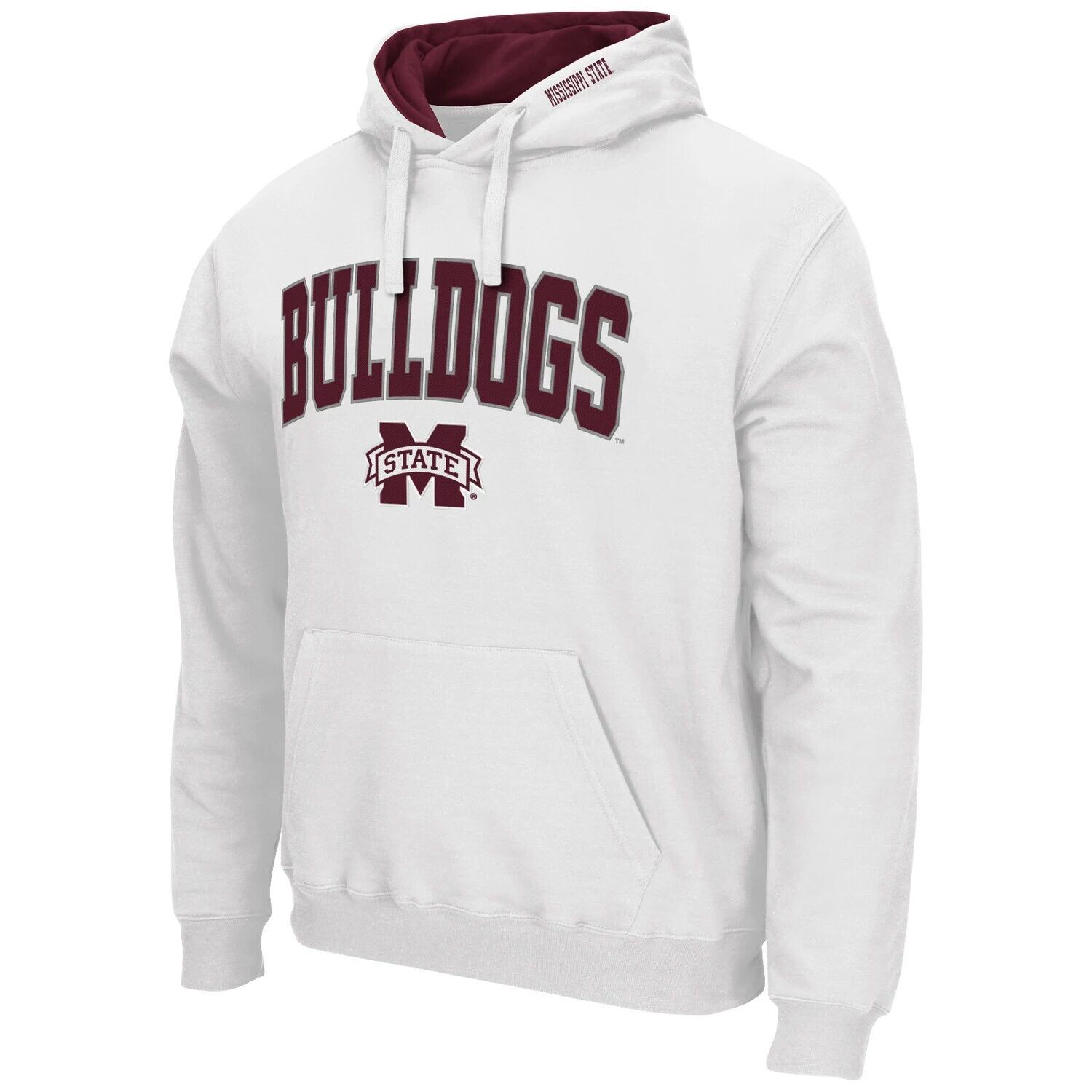 

Мужской белый пуловер с капюшоном Mississippi State Bulldogs Arch & Logo 3.0 Colosseum